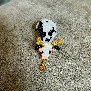 Homemade Beaded Cow